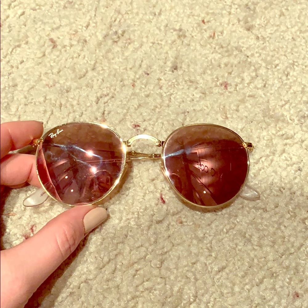 Ray-Ban Pink/Gold Folding Sunglasses rb3532